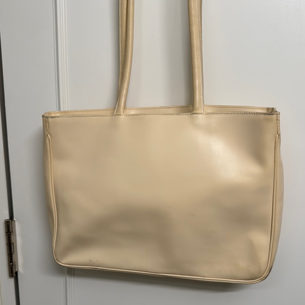 Vintage Furla Cream Leather Tote Bag - Picture 7 of 9